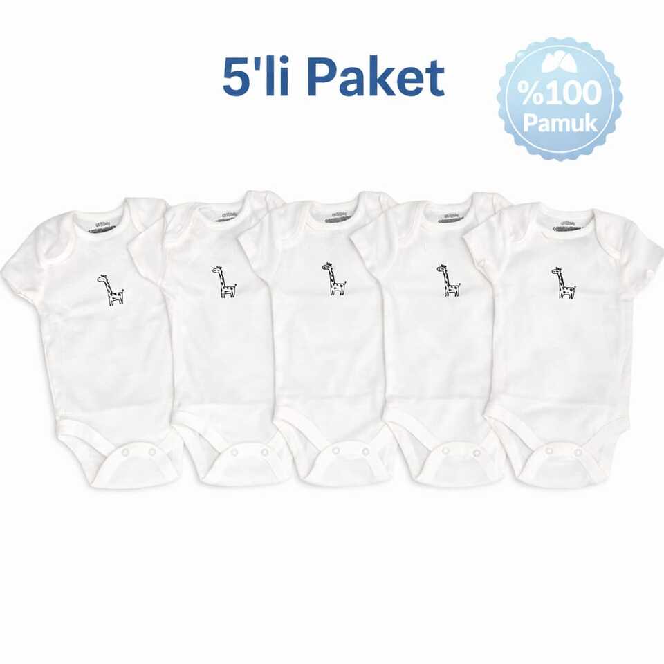 Zürafa Desenli 5'Li Zıbın